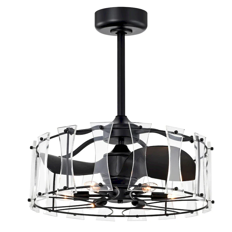 Vinney 25 Inch Modern style Fandelier Lighted with Remote