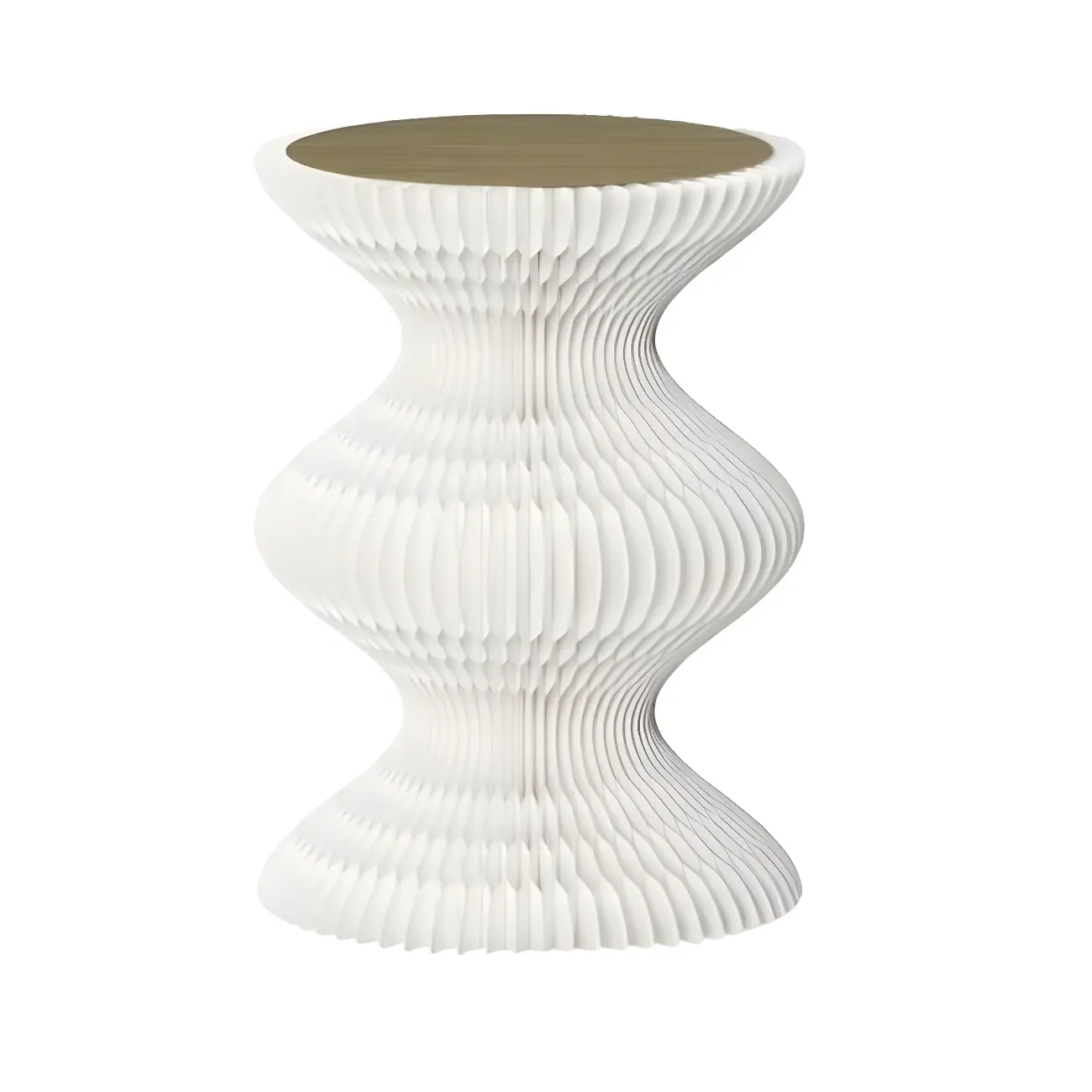 Round Metal Foldable End Table with Pedestal Base