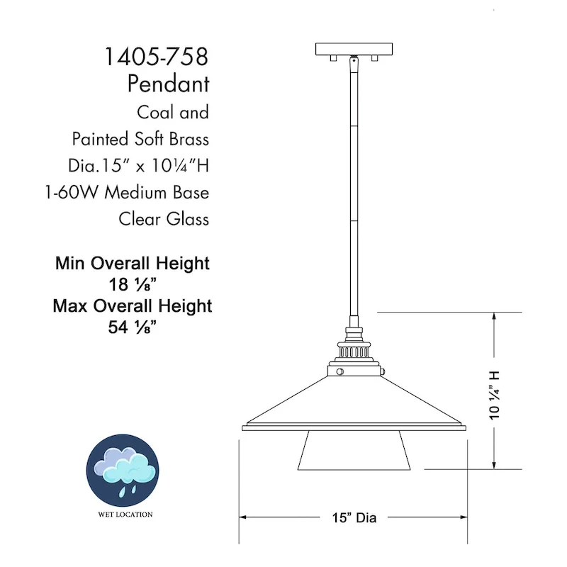 Minka Lavery Segan Coal And Soft Brass Pendant Light