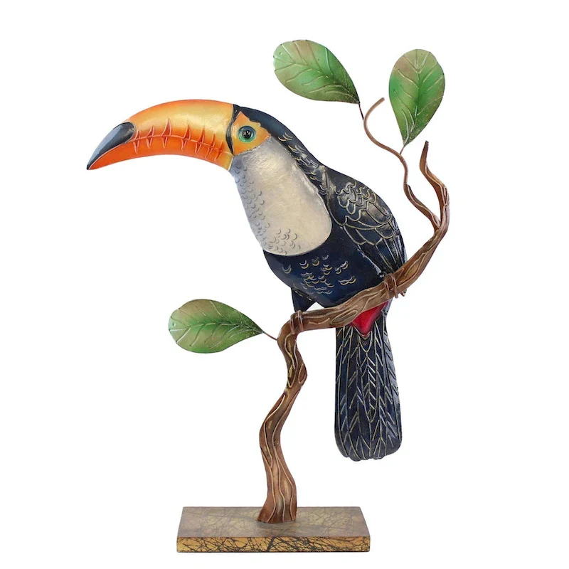 Capiz Toucan Figure Coastal Beach House Decor Decoration