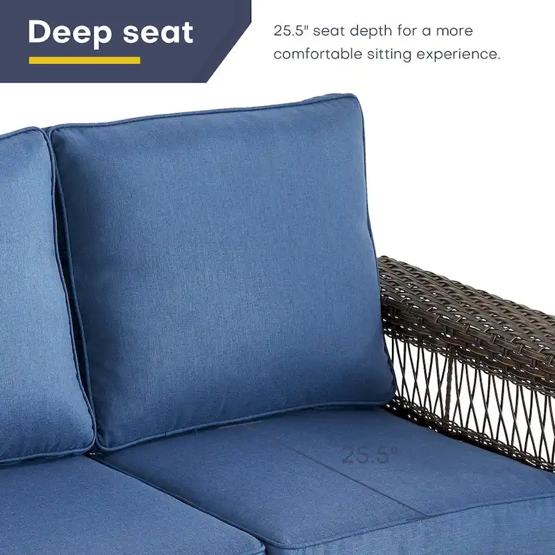 Gymojoy Patio Wicker Rattan Club Chairs - Brown