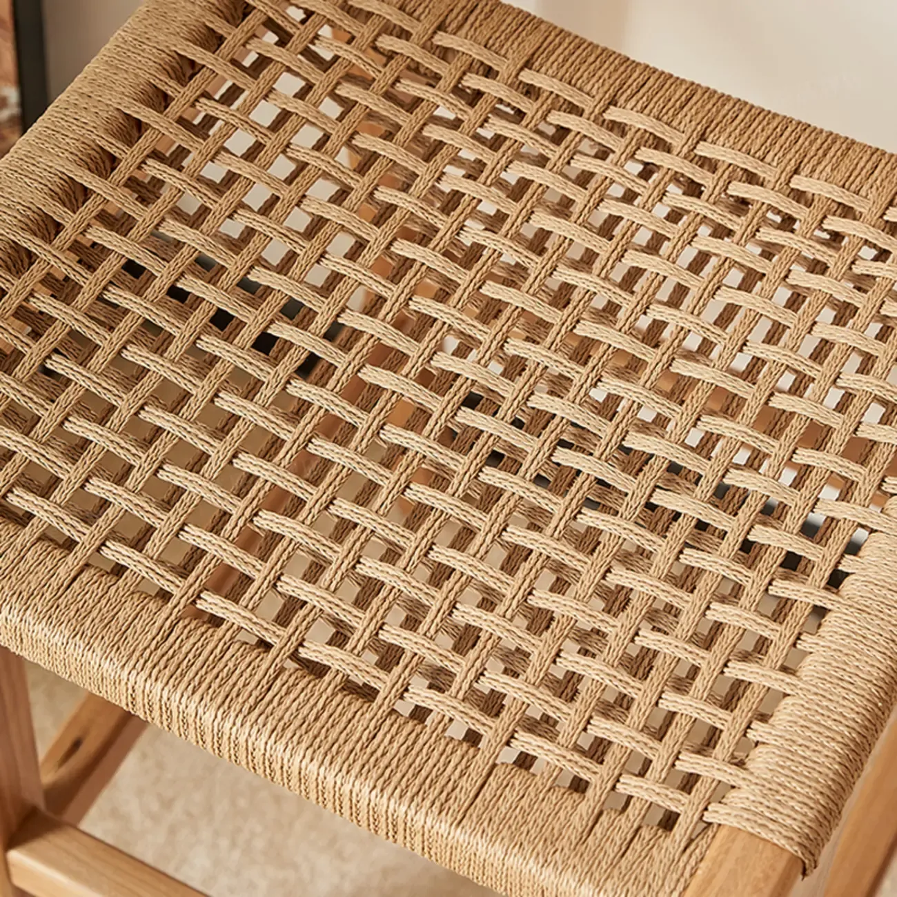 Scandinavian Wooden Ratten Bar Stool