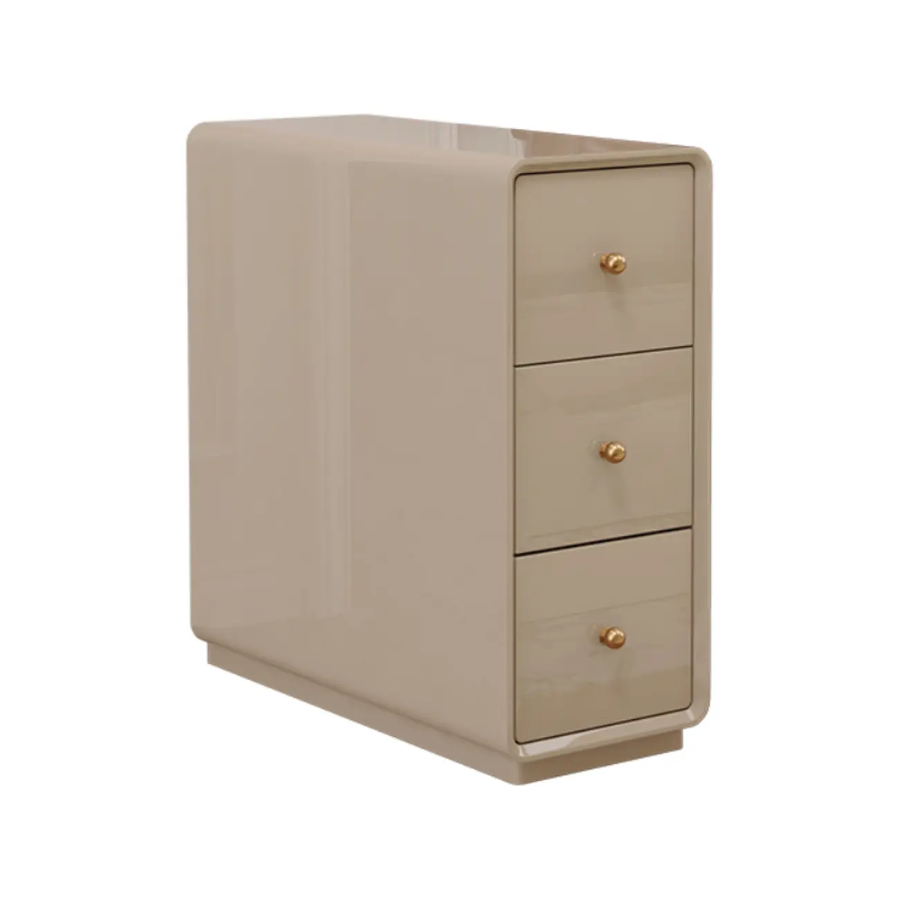 Narrow Rectangle Walnut Wood Side Table with Drawers