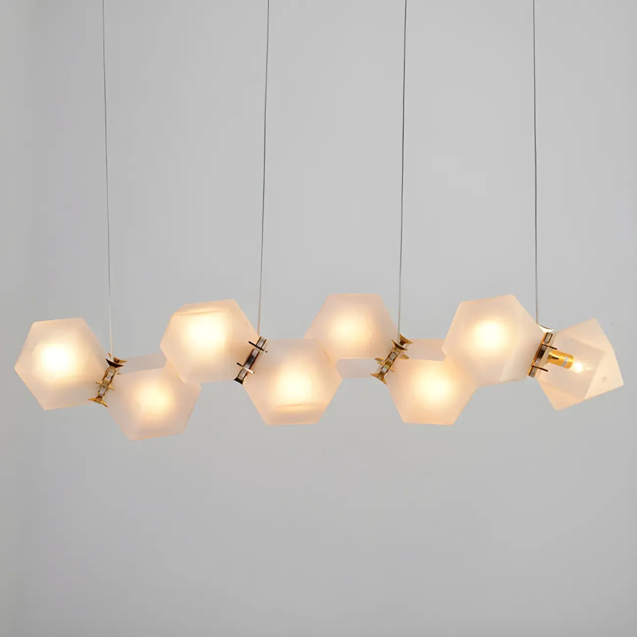 Simple Modern Glass Hexagonal Island Pendant Light