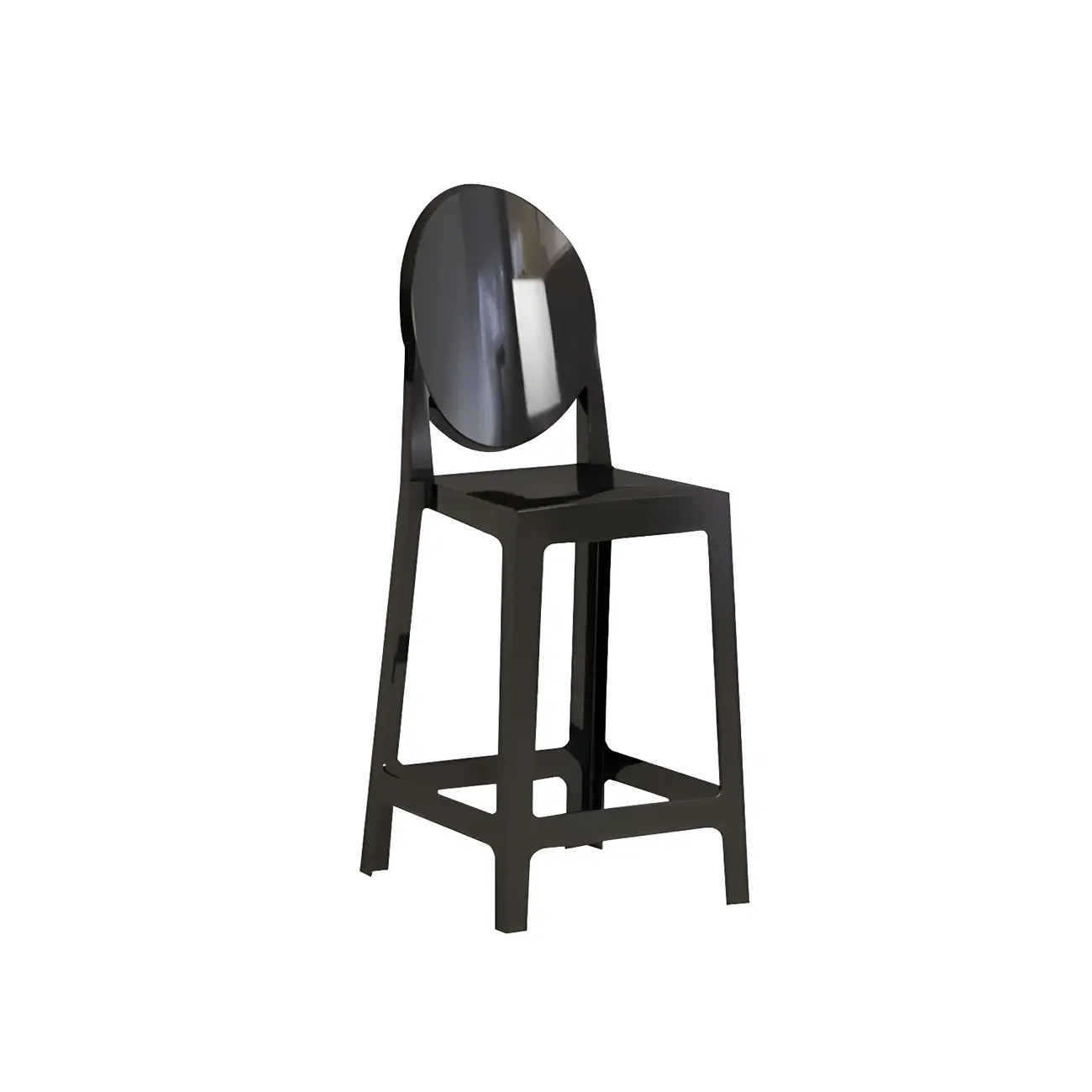 Modern Acrylic Smooth Elegant Circular Backrest Bar Stool