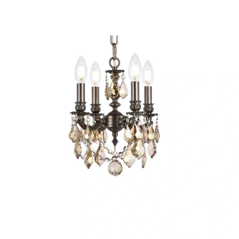 Elegant Lighting 9104D10-GT/RC Lillie 4 Light 10  Wide Crystal