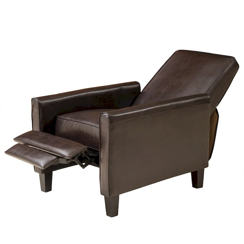 Darvis Black Bonded Leather Recliner Club Chair by Christopher Knight Home