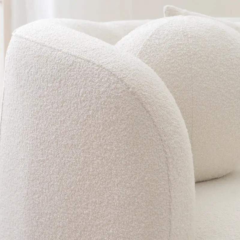 KINWELL Sherpa Boucle Upholstered 3-Seater Sofa Couch, 85 W