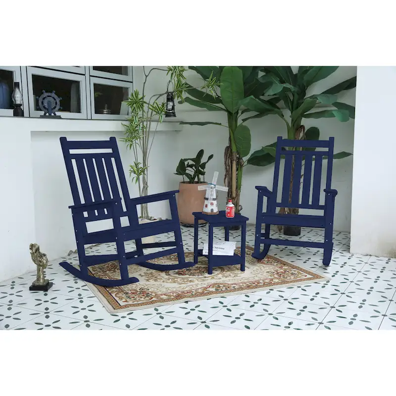 All Weather Rocking Chair Set with Side Table