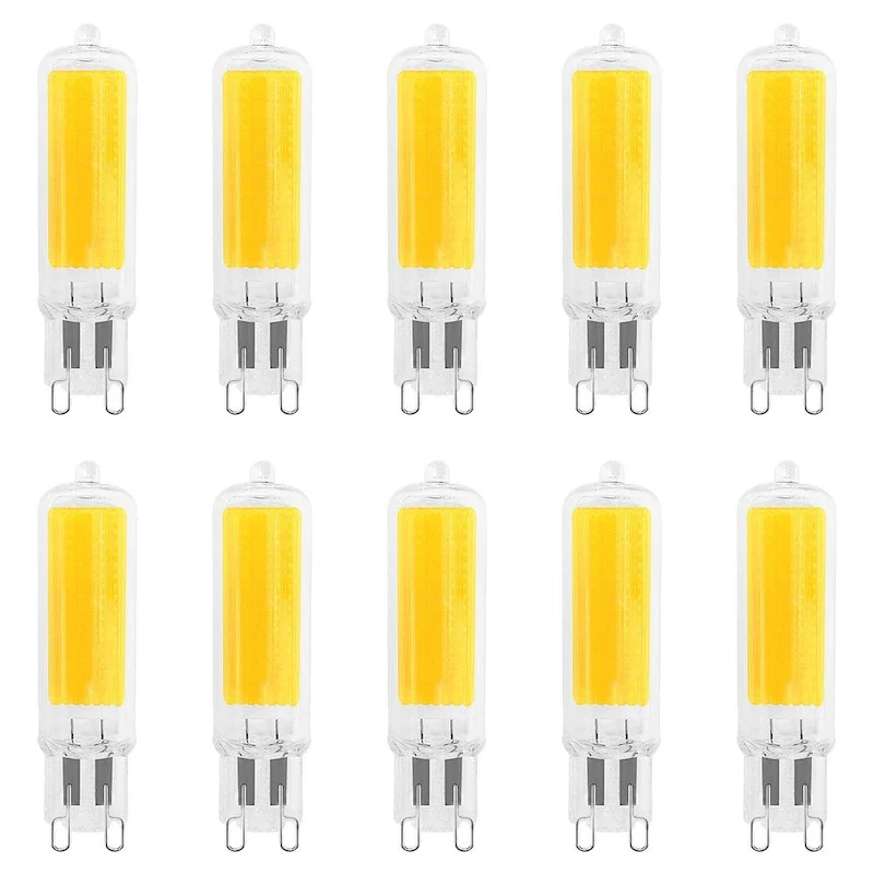 Luxrite G9 LED Bulb Dimmable 4.5W, 50 Watt Equivalent, 450LM, Glass G9 Bi Pin Base, ETL (10 Pack)