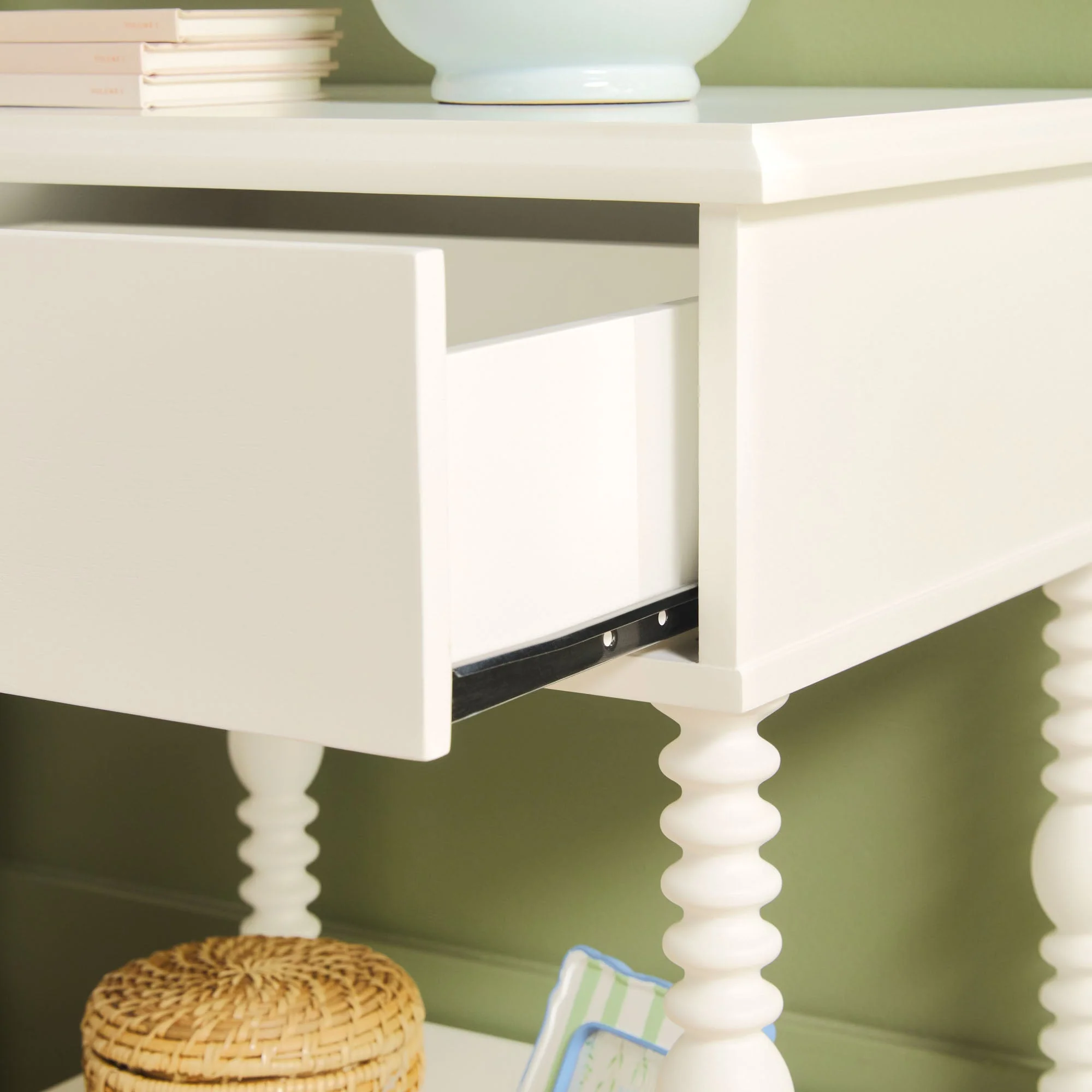 Traditional Vivienne Easy Assembly Solid Wood Nightstand