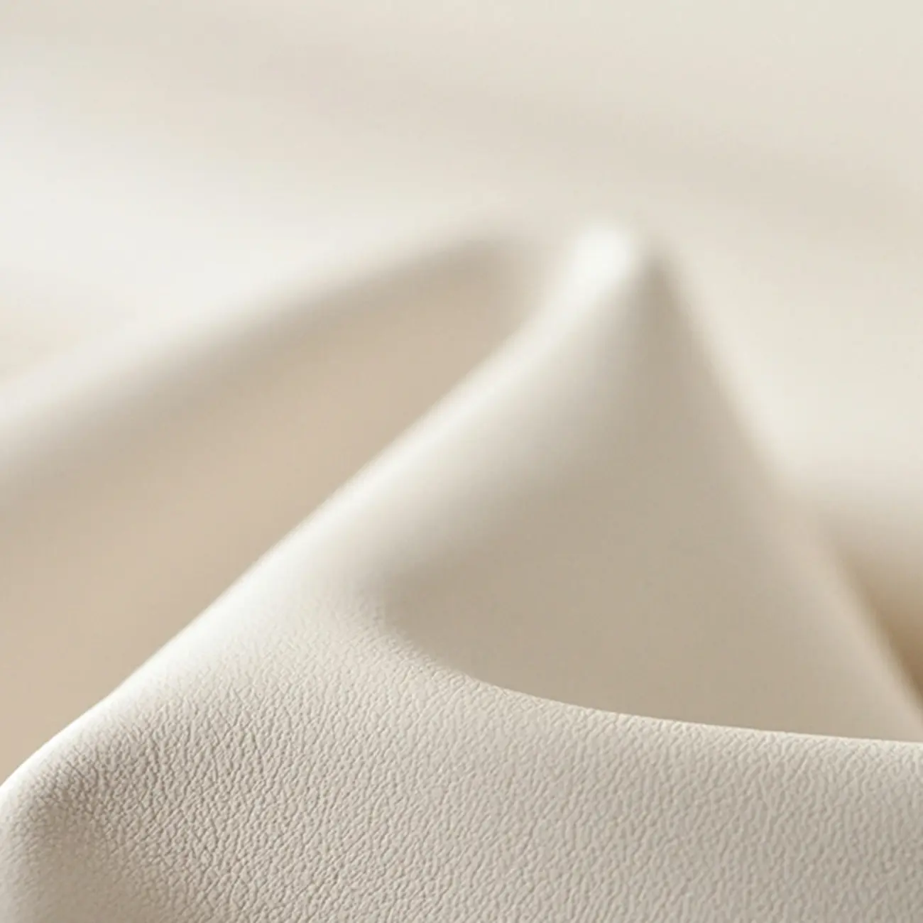 Narrow Off-White Faux Leather 2 Drawers Nightstand