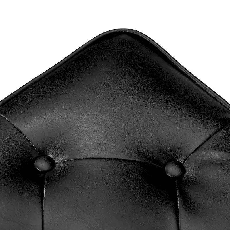 Glitzhome Set of 2 22W Leatherette Button-tufted Foot Stools Ottomans