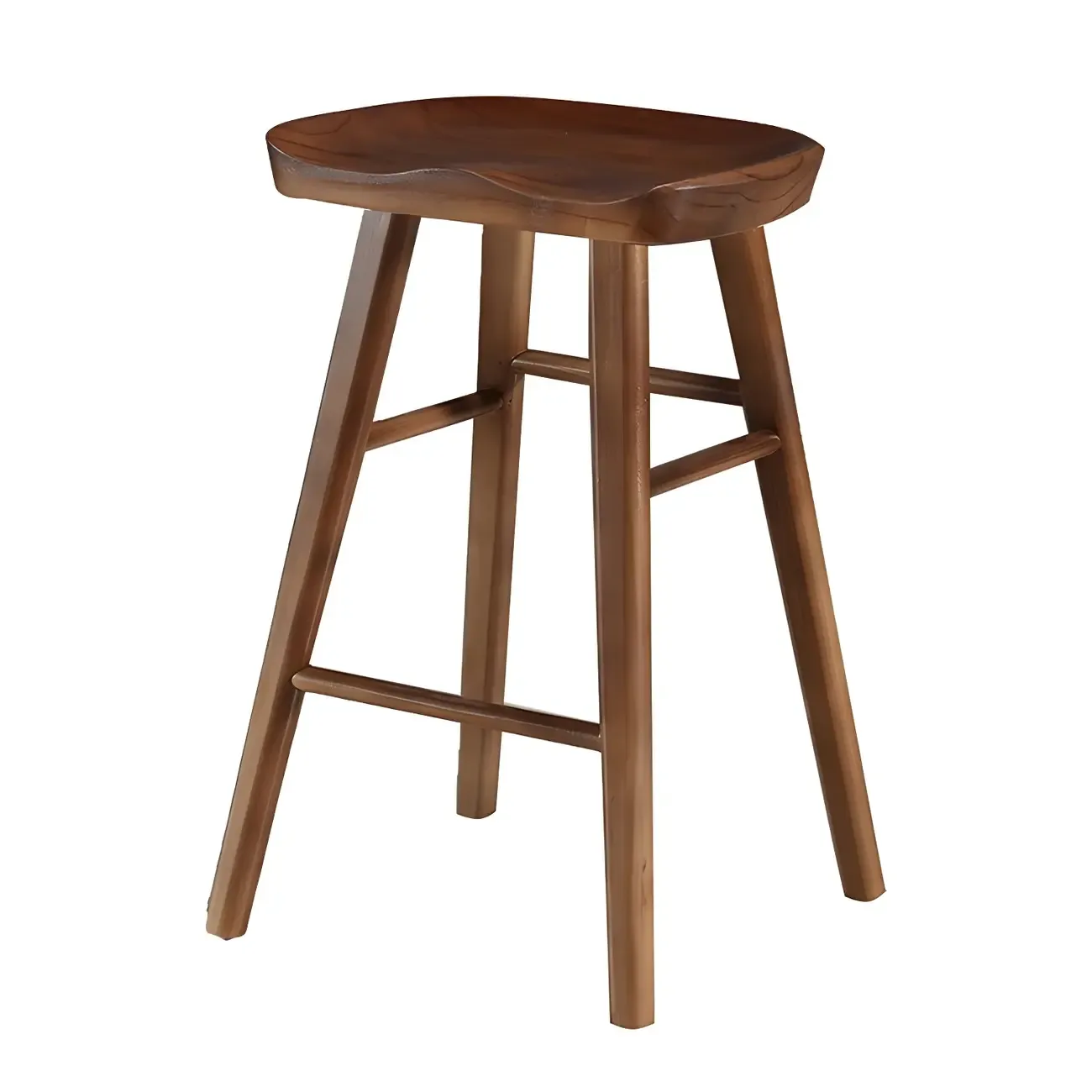 Rustic Saddle Backless Bar Stool Counter Height