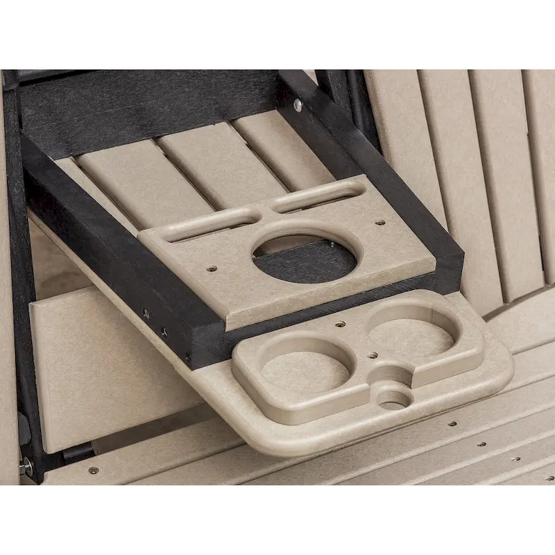 American Furniture Classics Two Seat Fan Back Glider with Drop Down Table/Cup Holder - N/A