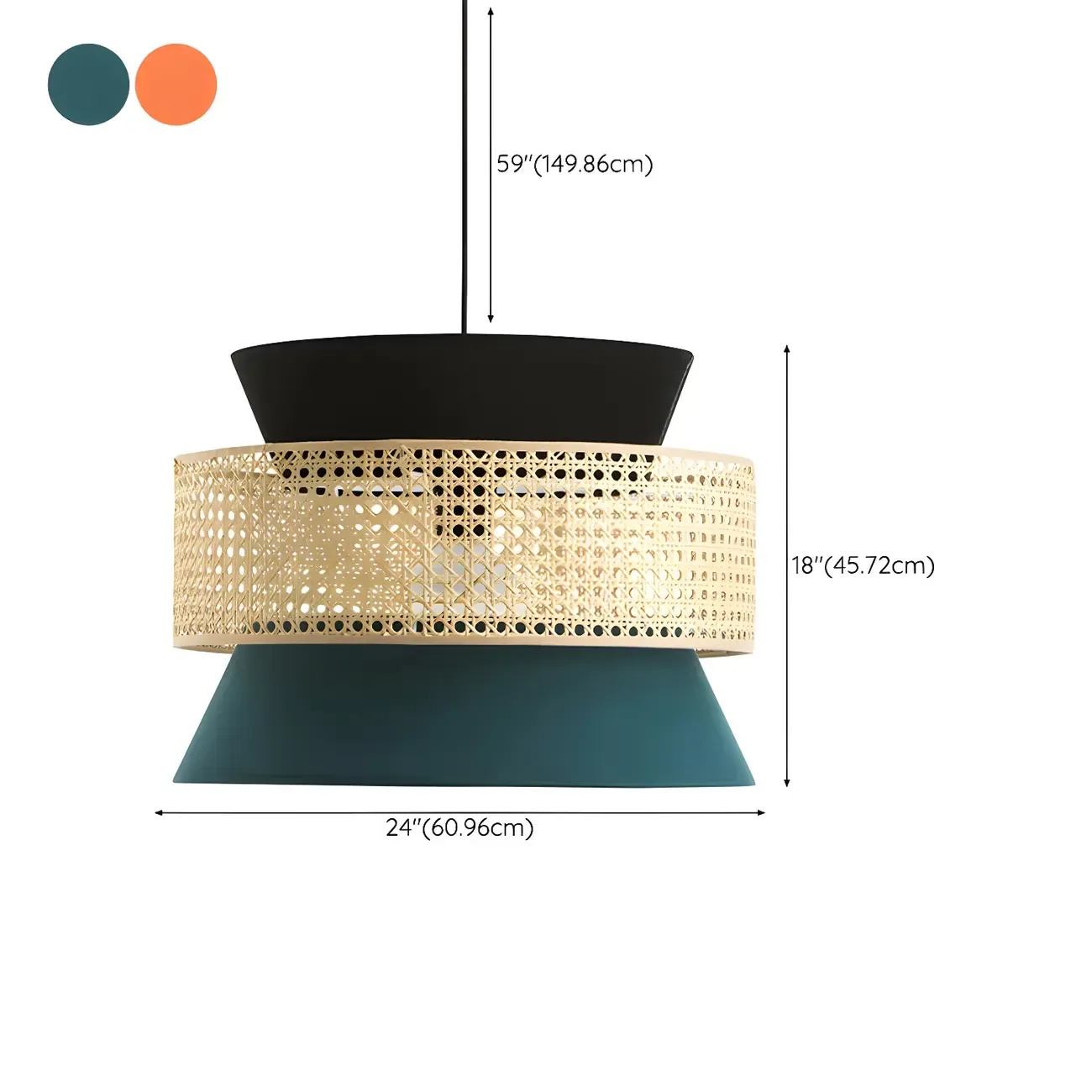 Boho Woven Modern Drum Cylinder Chandelier Adjustable Height