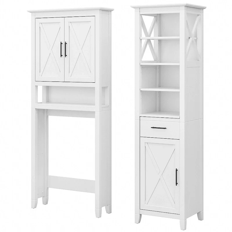 Key West Tall Linen Cabinet and Space Saver by Bush Furniture