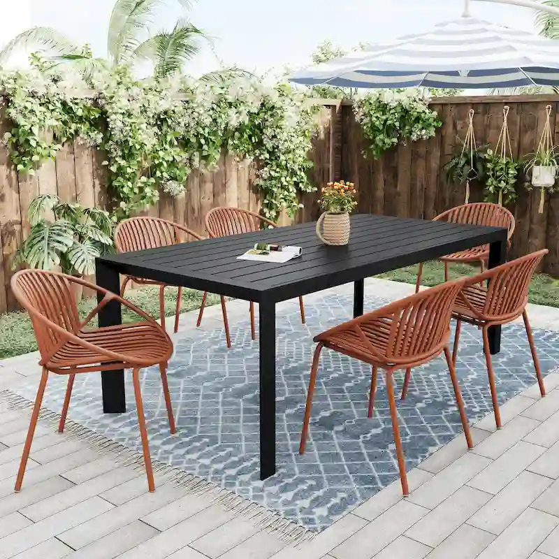 Patio Dining Chairs Stackable Chairs with Breathable Design