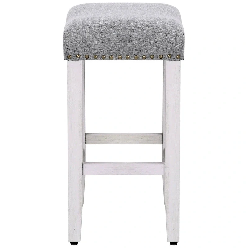 Jameson Upholstered Polyester Antique White 24 Inch Counter Stool
