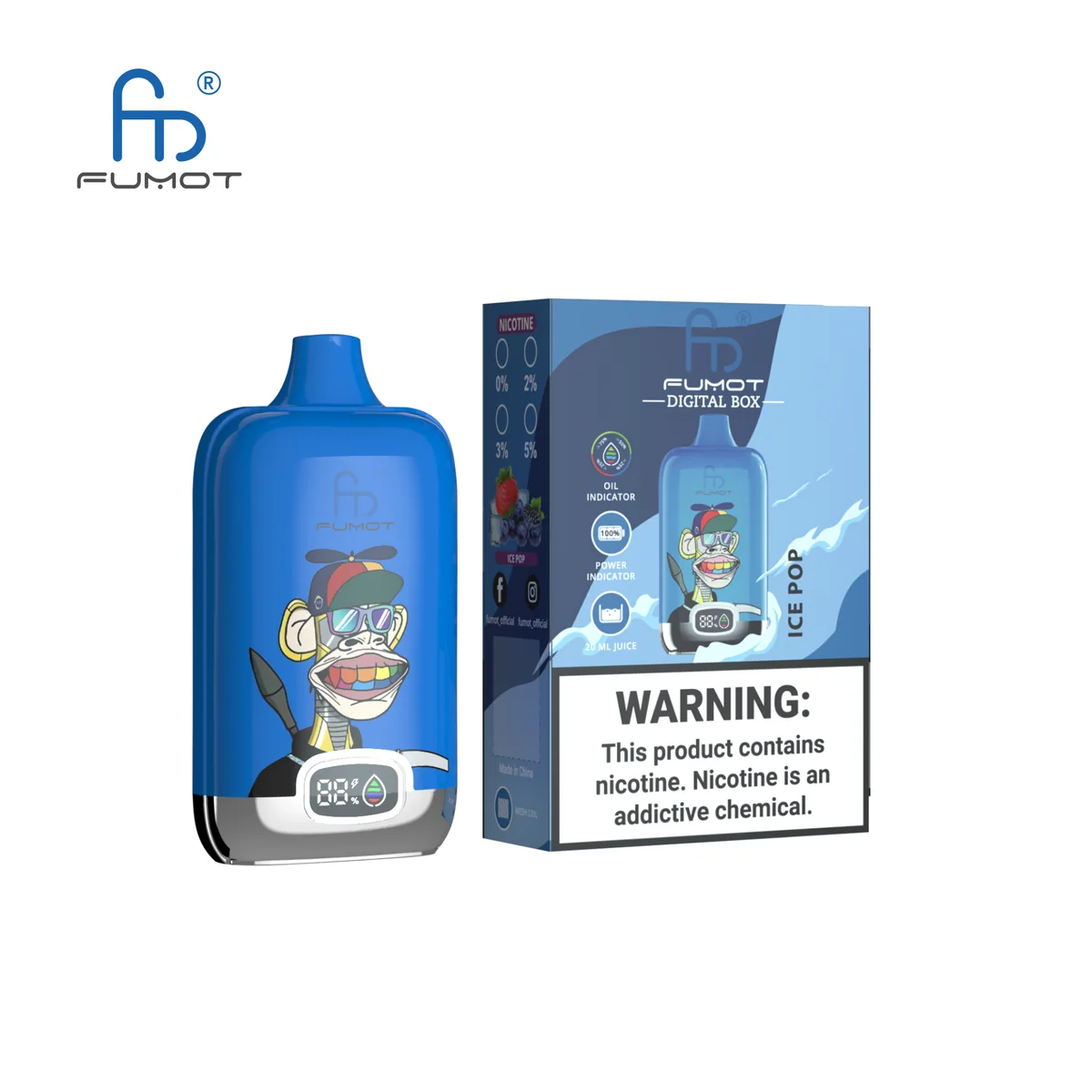 Fumot Digital Box 12000 Ice Pop – Einweg-Vape mit Einzelverpackung