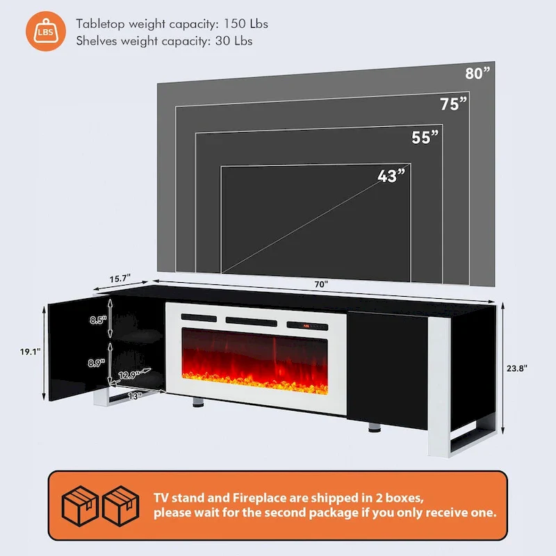 Fireplace TV Stand with 36 Fireplace