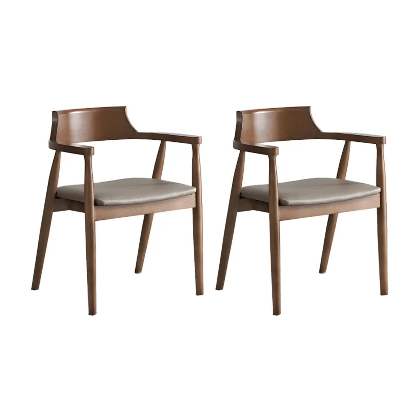 Mid Century Solid Wood Dining Chair Set of 2