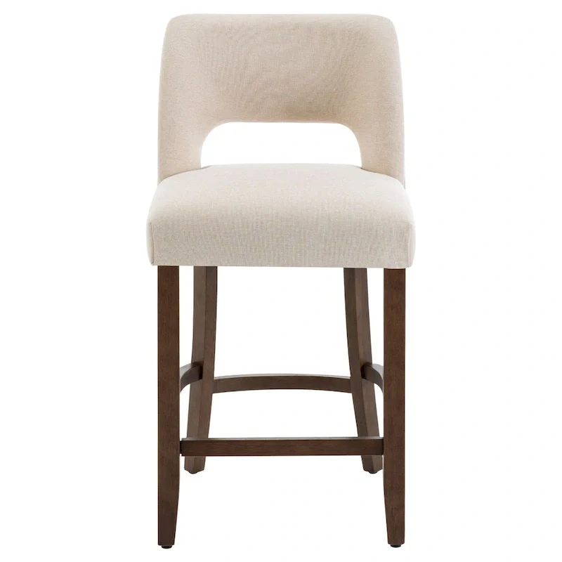 Set of 2 Wooden Bar Stools with Footrest