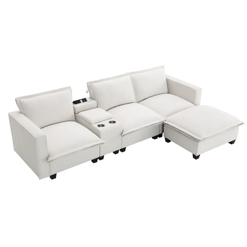 109 Chenille Modular Sectional Sofa with USB Console