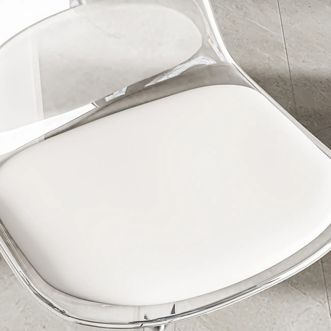 Transparent Acrylic Cushioned Swivel Adjustable Bar Stool