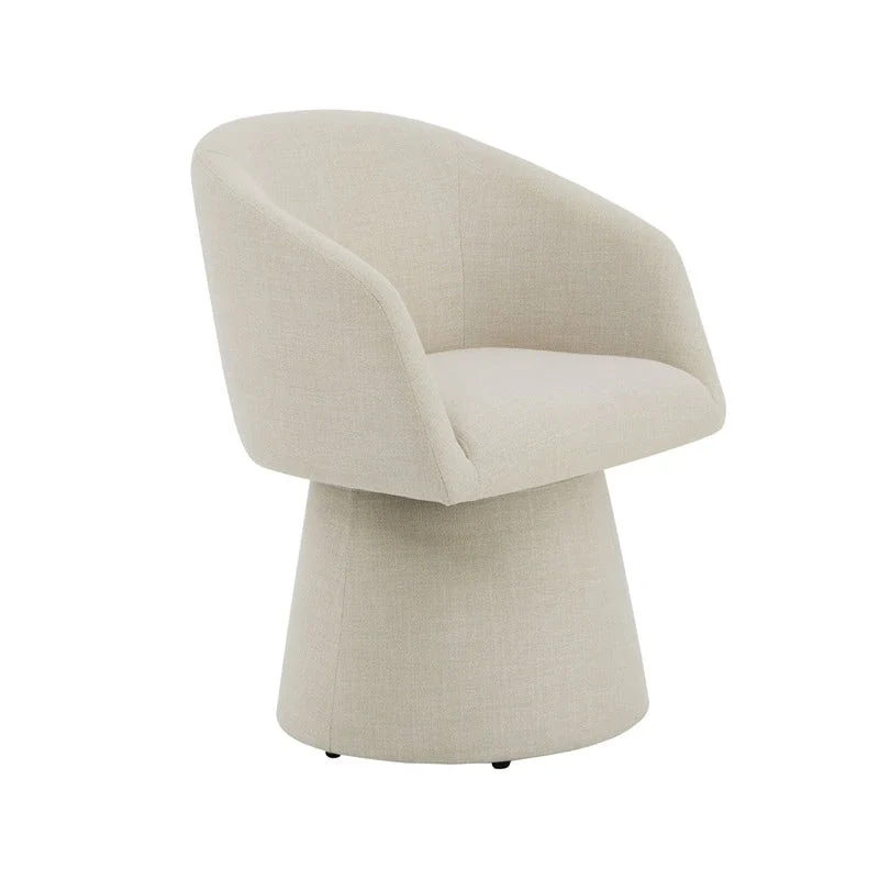 Evie Modern Upholstered Fabric Swivel Dining Chair