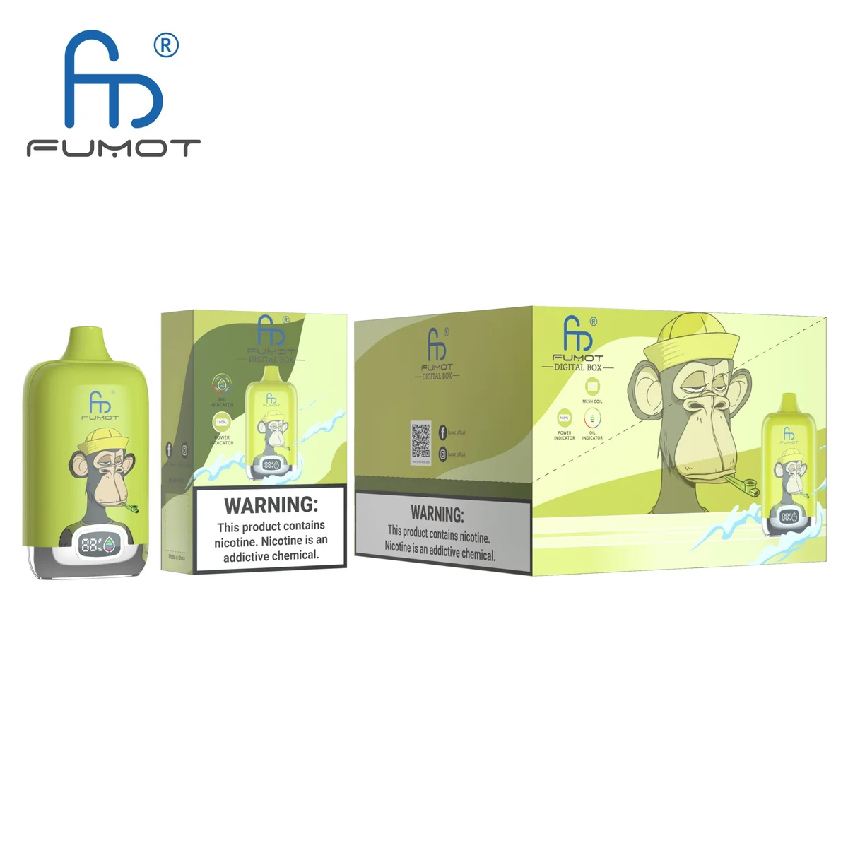 Fumot Digital Box 12000 Blueberry Kiwi – 10er-Displaybox mit Einweg-Vape und Einzelpackung