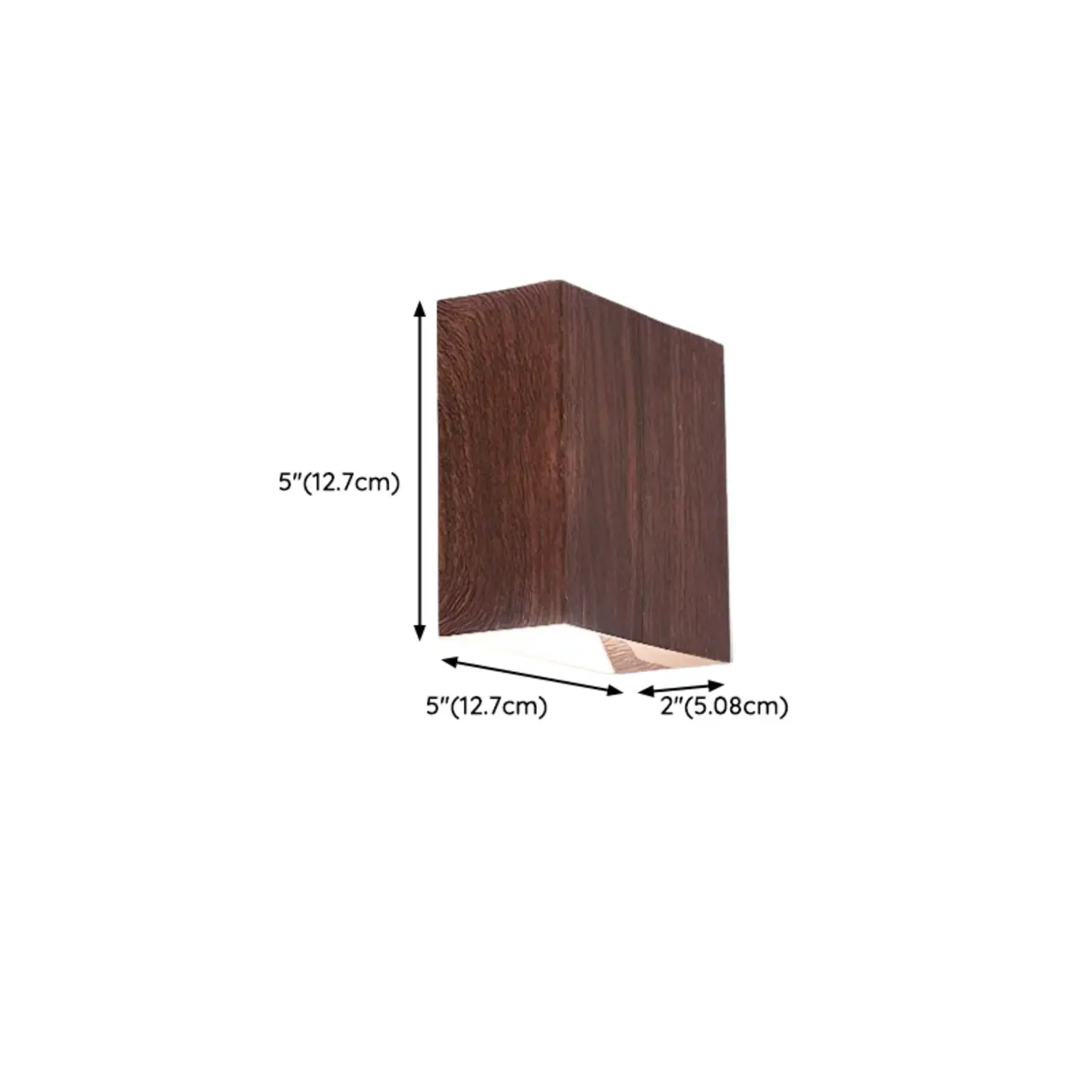 Walnut Geometric 2-Light LED Wall Sconce with Up & Down