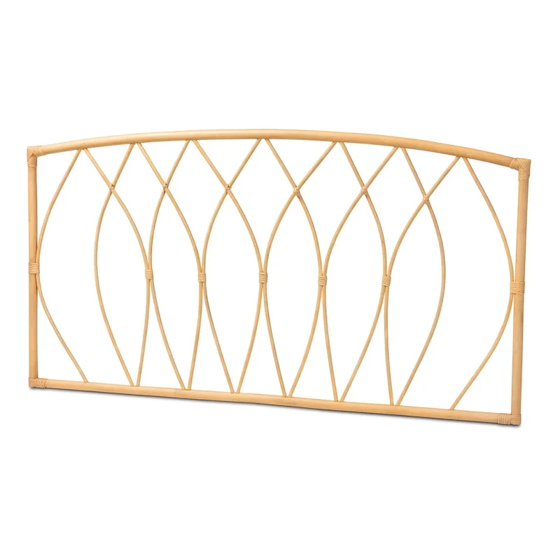 Halia Modern Bohemian Natural Rattan Wall-mountable Headboard-Queen