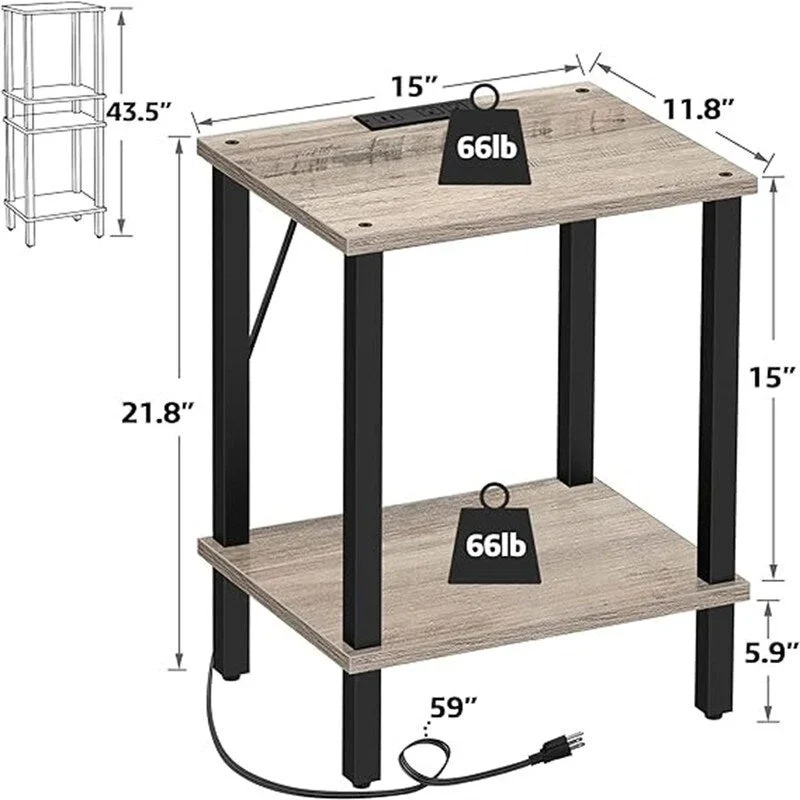 End Table with Charging Station