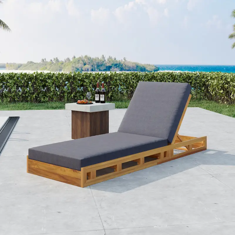 Christopher Knight Home -Johnson Outdoor Acacia Chaise Lounge Set