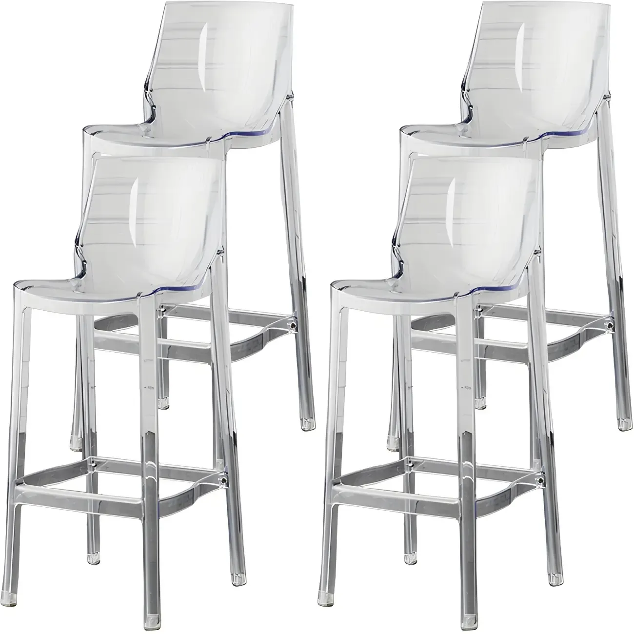 Modern Acrylic Transparent Chic Rectangle Durable Bar Stool