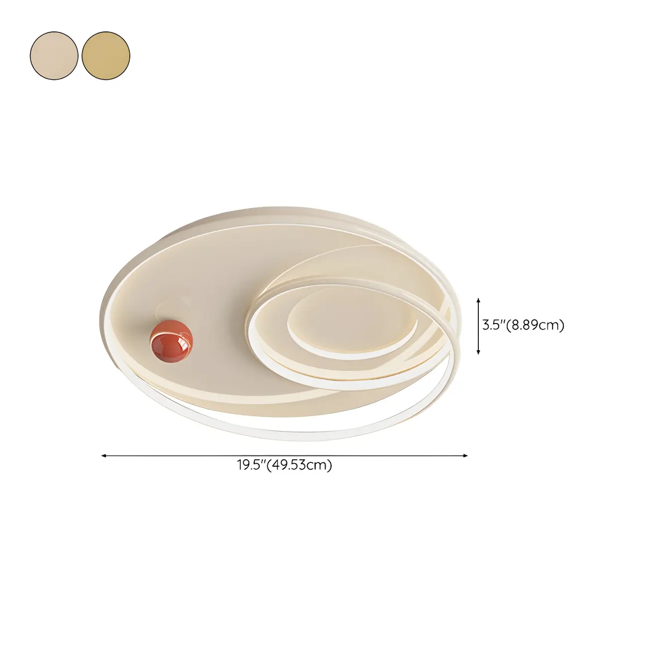 White Round Chic LED Dimmable Flush Mount Ceiling Light