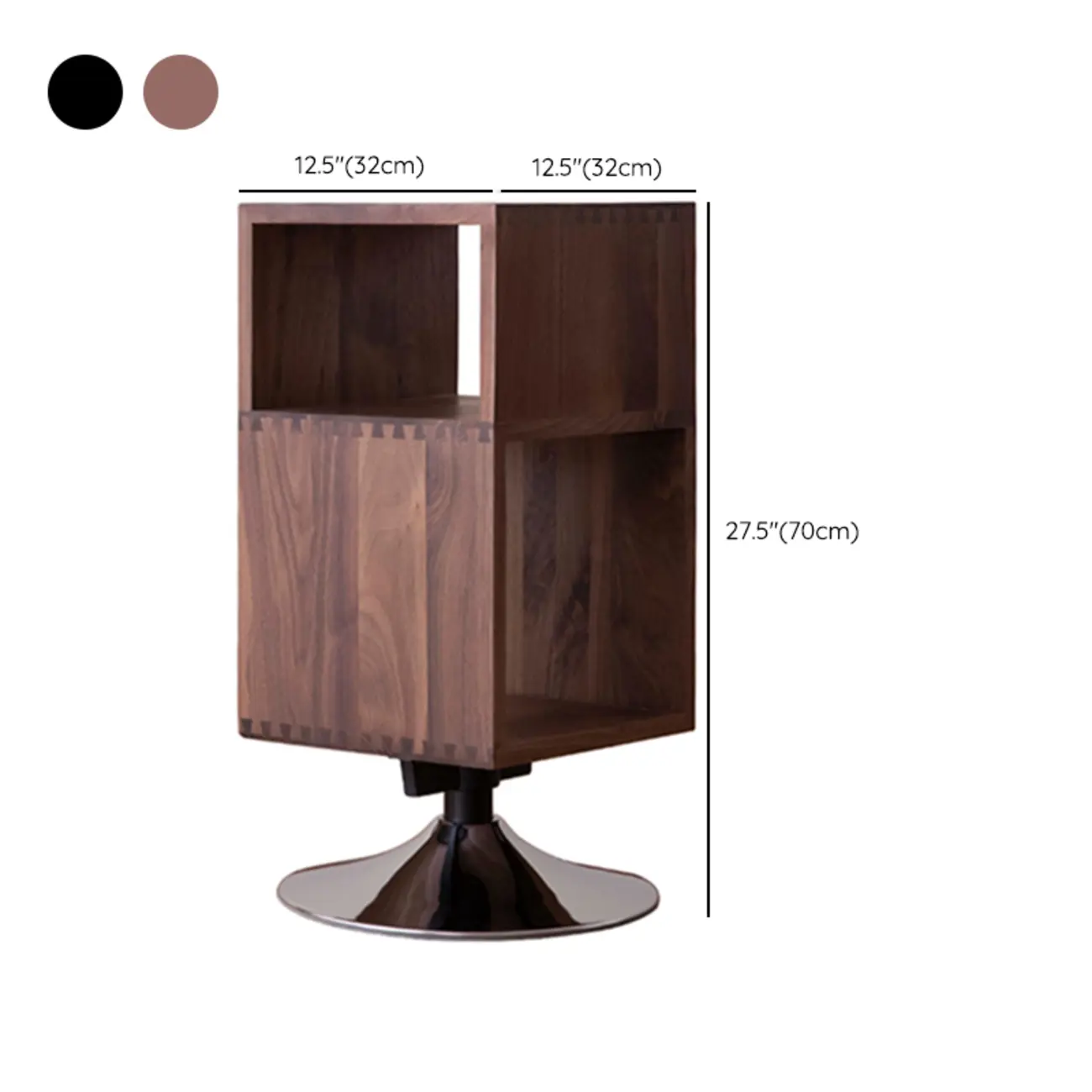Timeless Rectangular Wooden 360¡ã Rotating Side Table