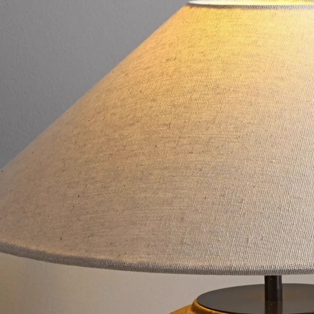 White Ceramic LED Table Lamp with Fabric Shade