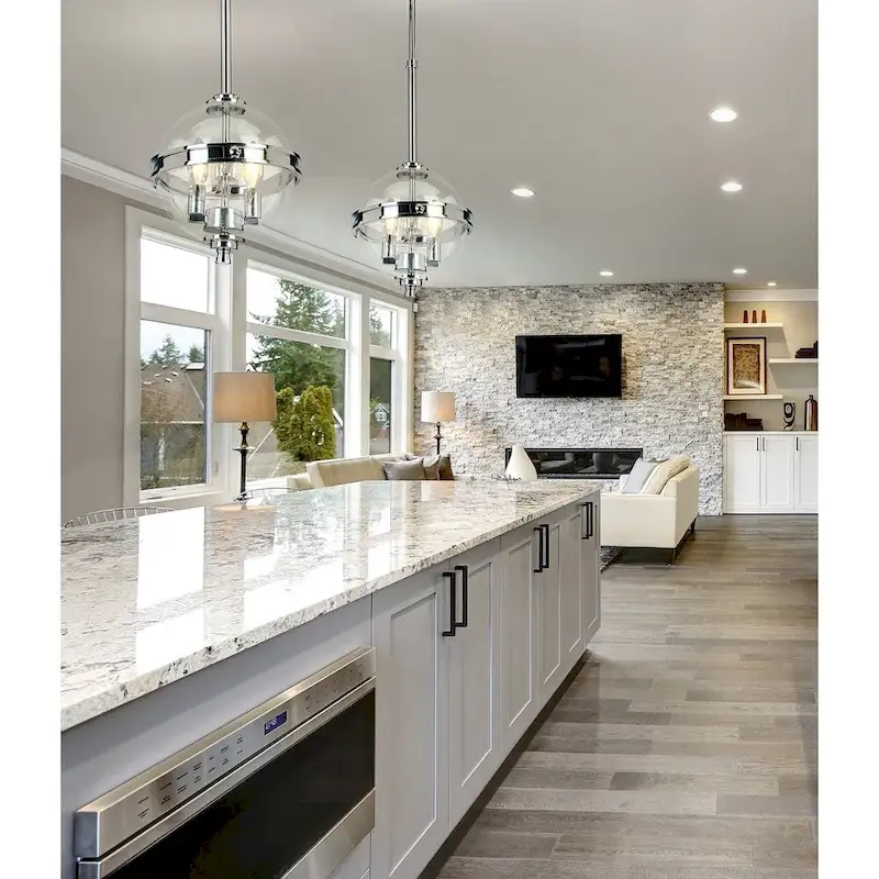 Eglo Cecilia Chrome Pendant with Clear Glass