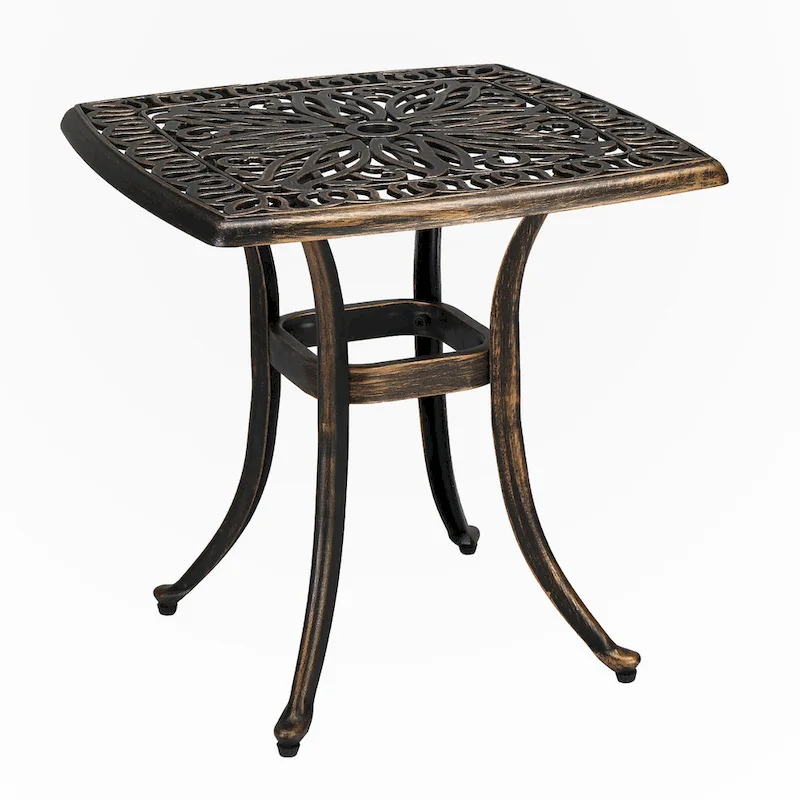 Square Garden Cast Aluminum Table