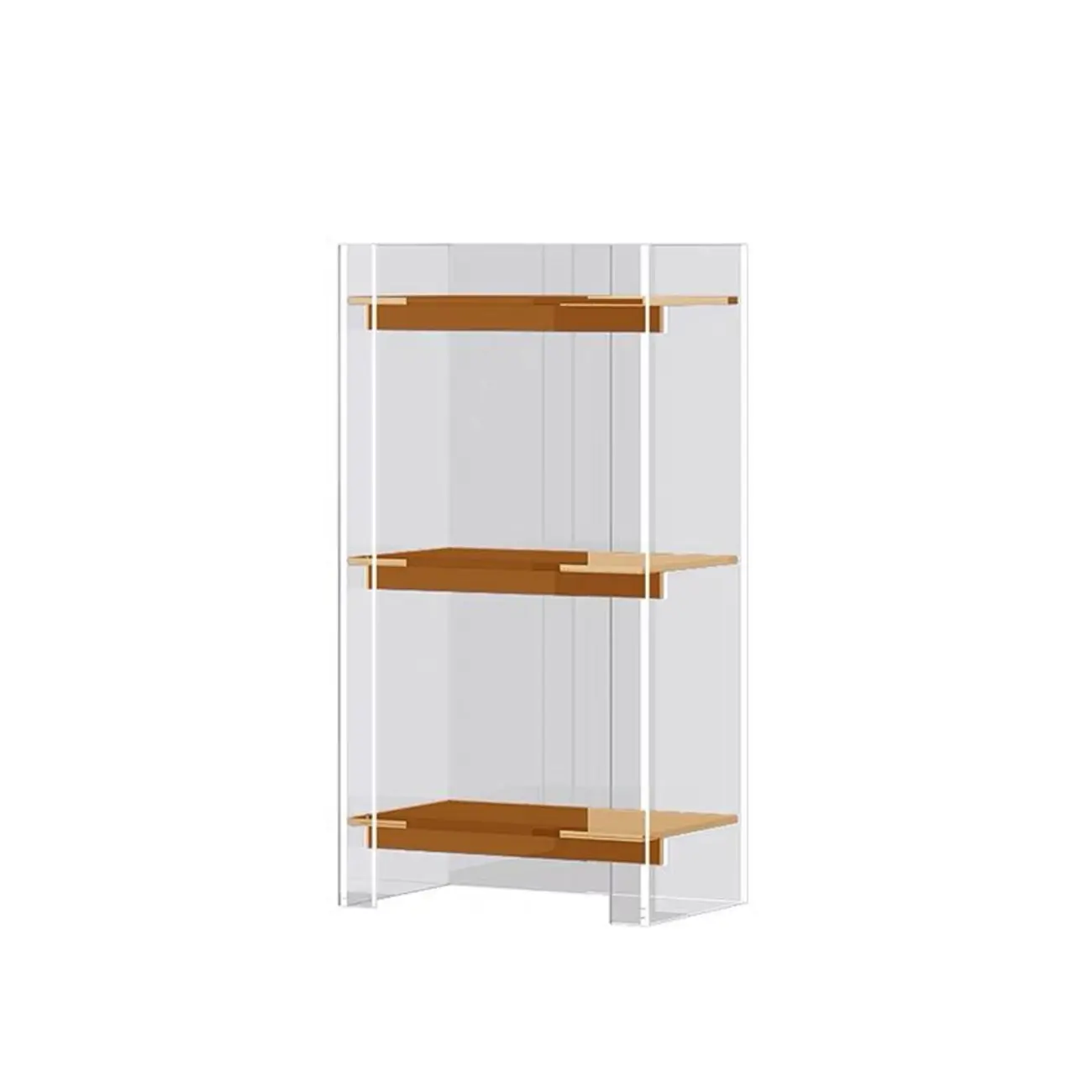 Minimalism Clear Acrylic 4-Tier Vertical Narrow Bookcase