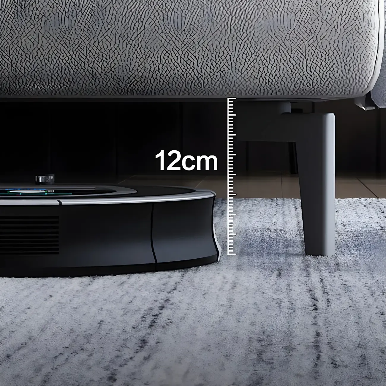 Modern Black Leather Bedside Table with Drawers