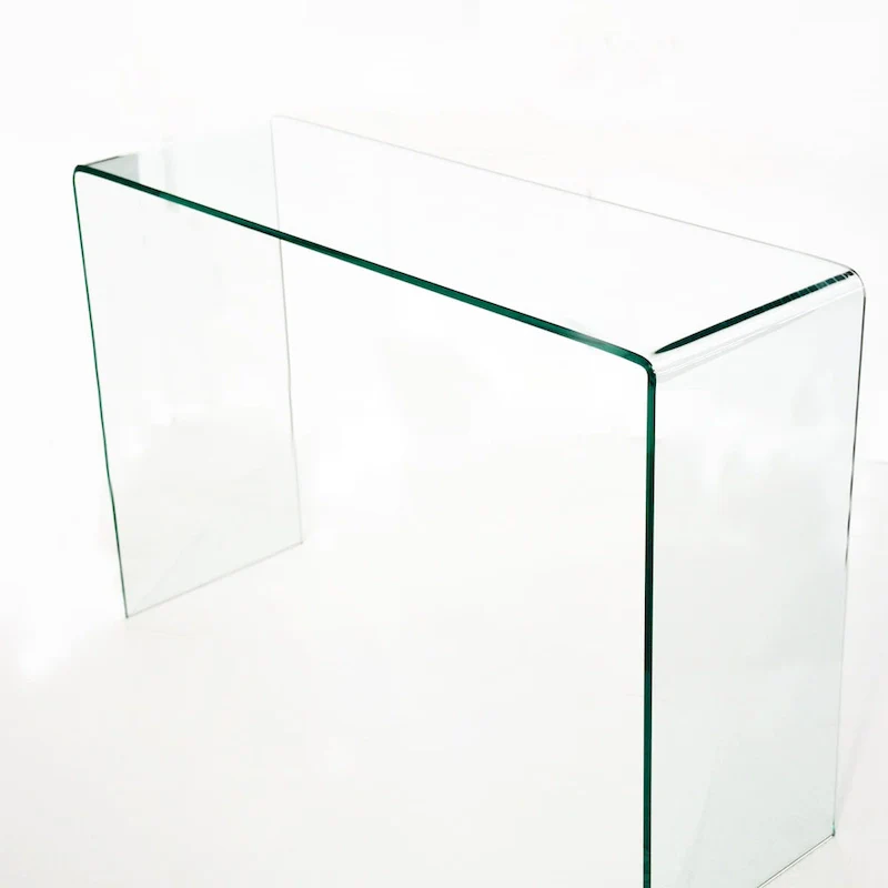 Glass Console Table, Transparent Tempered Glass Console Table