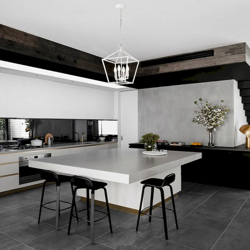 Renzo 12 in. 4-Light Farmhouse White Pendant Light with Caged Metal Shade - N/A