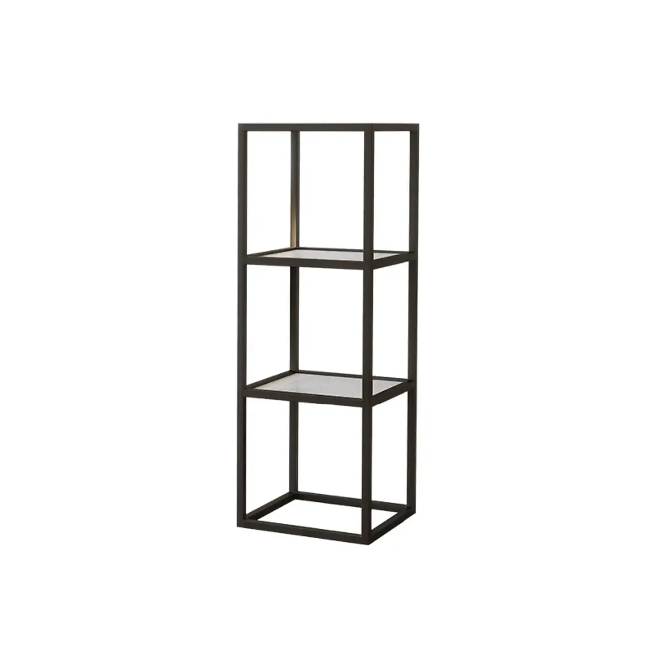 Modern Cube Open Metal Frame Black Bookcase