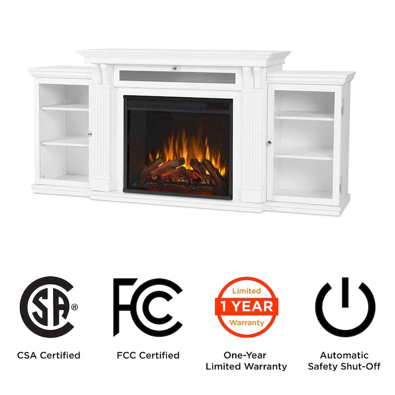 Calie 67 Electric TV Stand Fireplace in White by Real Flame