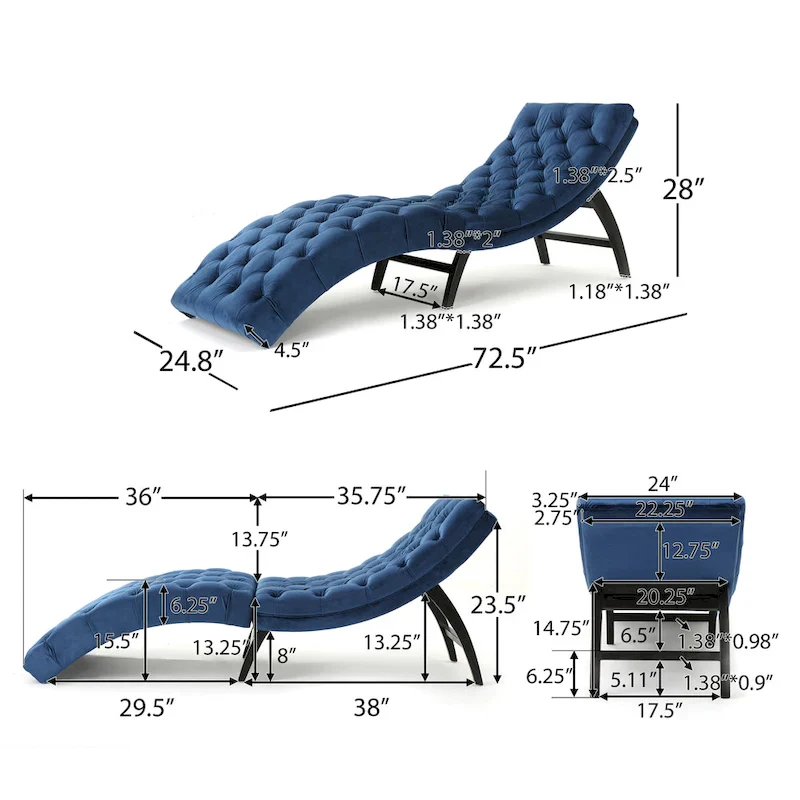 Garret Tufted Velvet Chaise Lounge by Christopher Knight Home