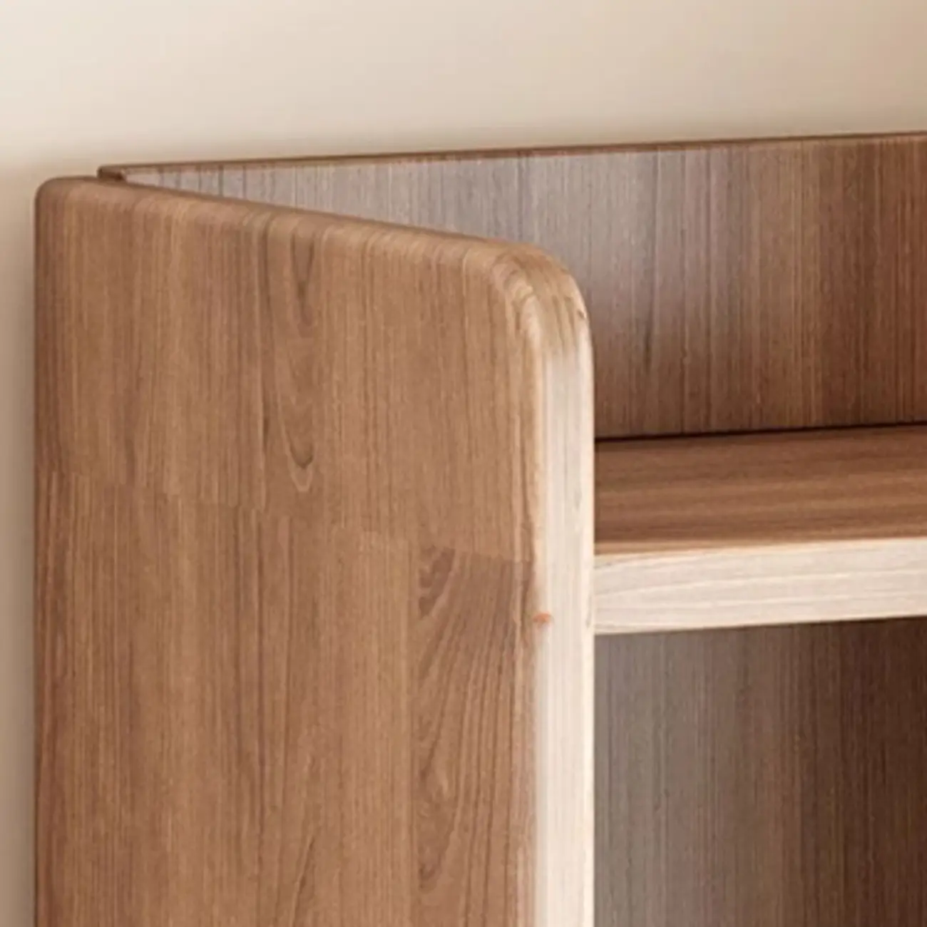 Brown Vertical Multi Tier Closed Back Wood Bookshelves