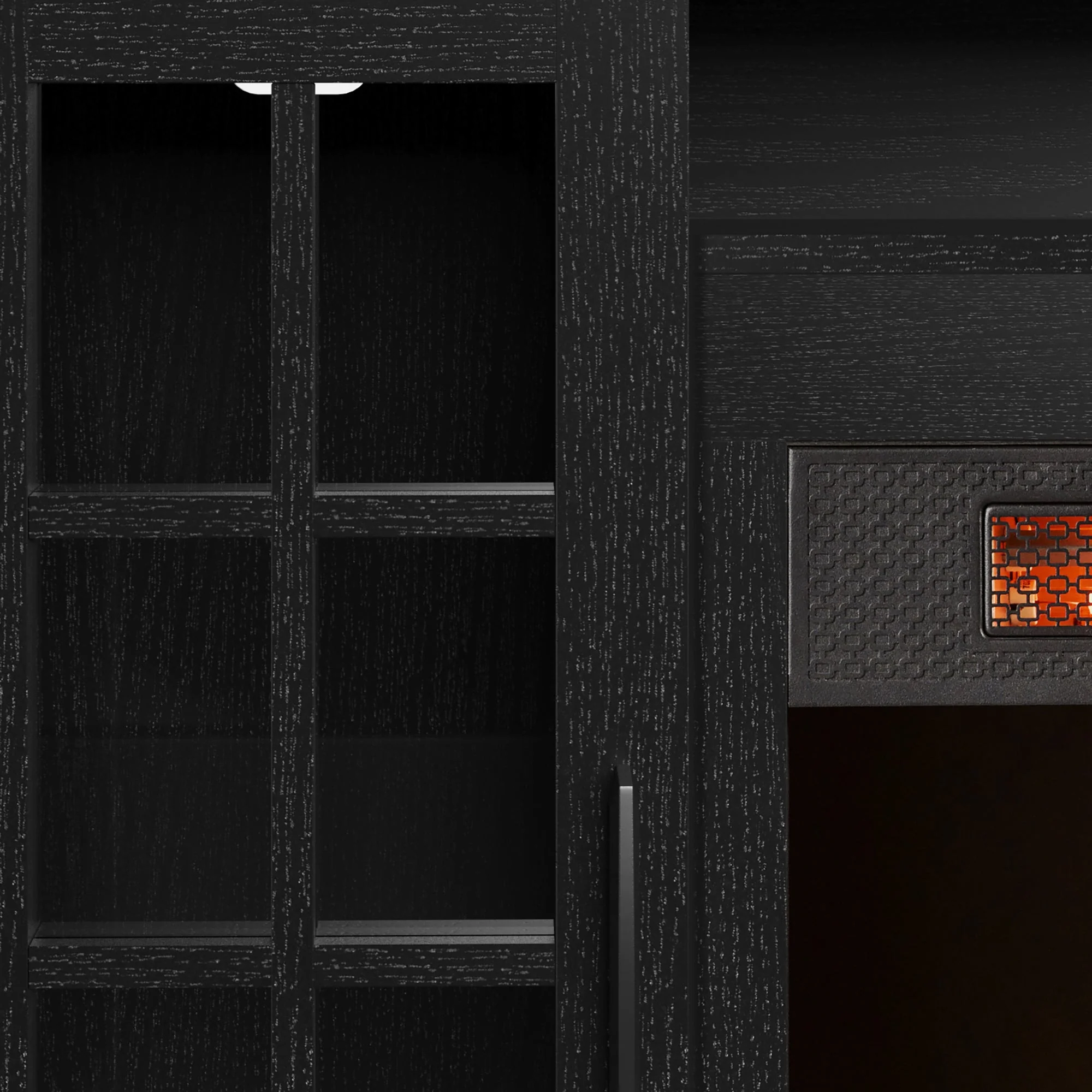 duraflame? Windowpane Glass Door Electric Fireplace TV Stand Media Console